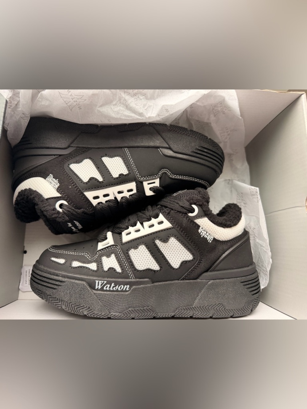 Watson Black and White Platform Sneakers